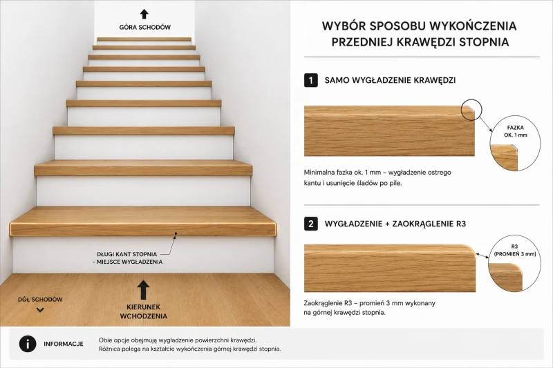 Jak wykończyć krawędź w schodach ?